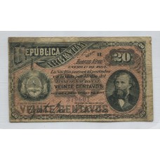 ARGENTINA COL. 012a BILLETE DE $ 0,20 AÑO 1884 ABN